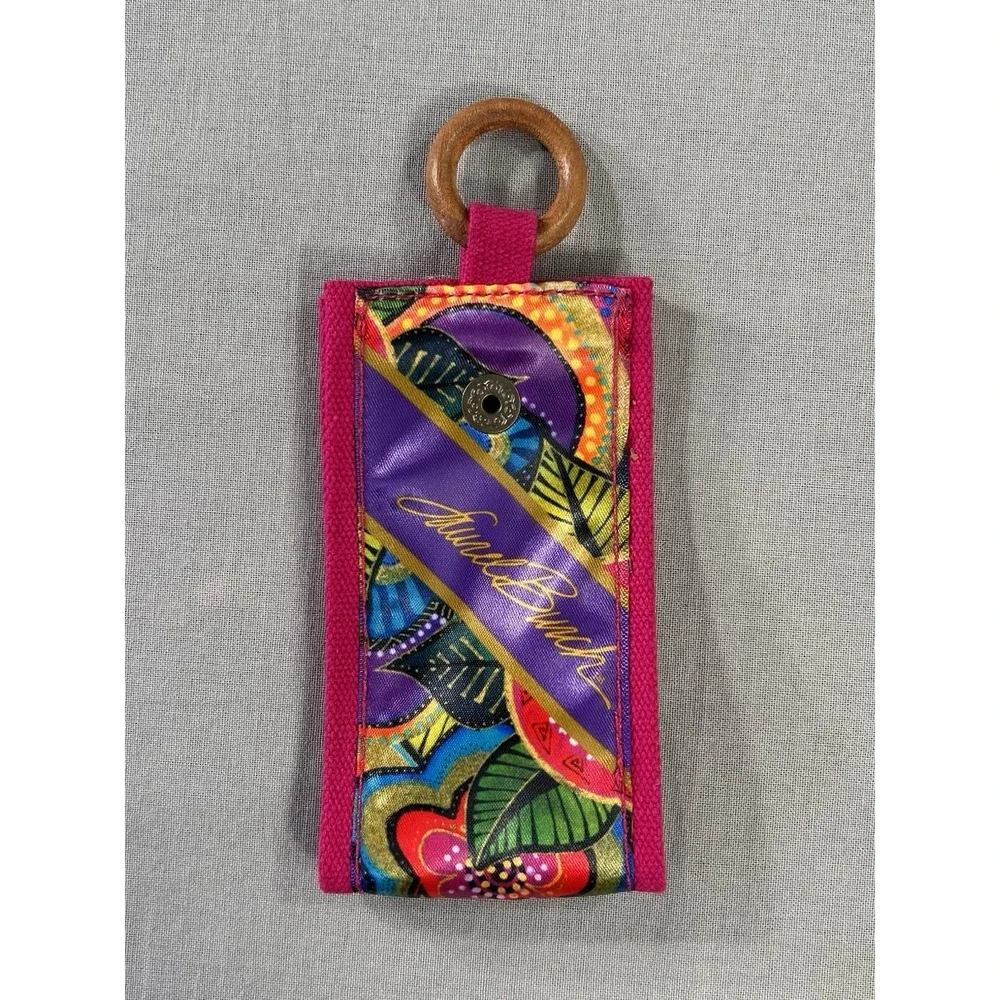 Laurel Burch Floral Snap Scarf Holder Ring Artistic Design Vibrant  Bohemian